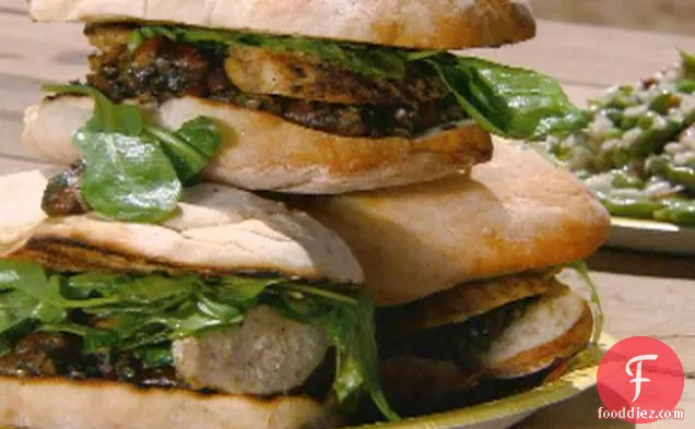 Grilled Chicken Sandwich with Grilled Mushroom Vinaigrette