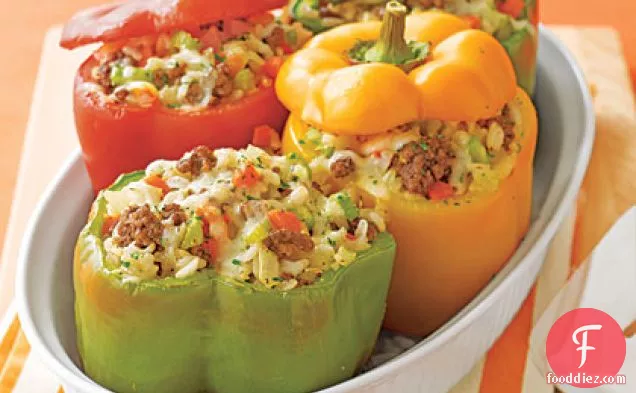 Beef-and-Rice-Stuffed Peppers