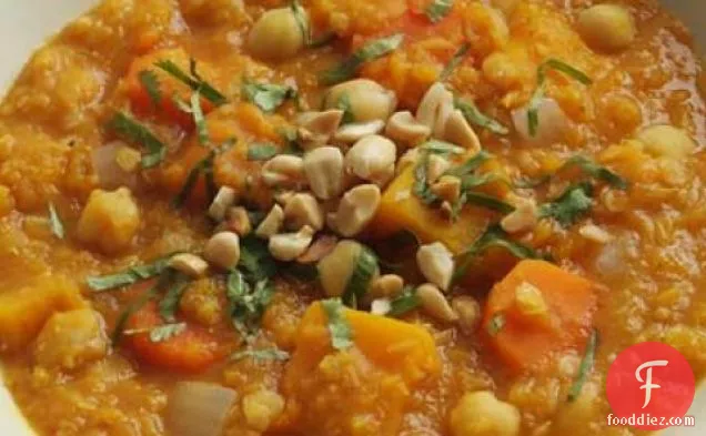 Squash Chickpea And Red Lentil Stew Recipe