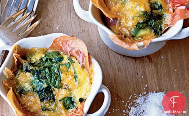 Individual Prosciutto-and-Spinach Pies