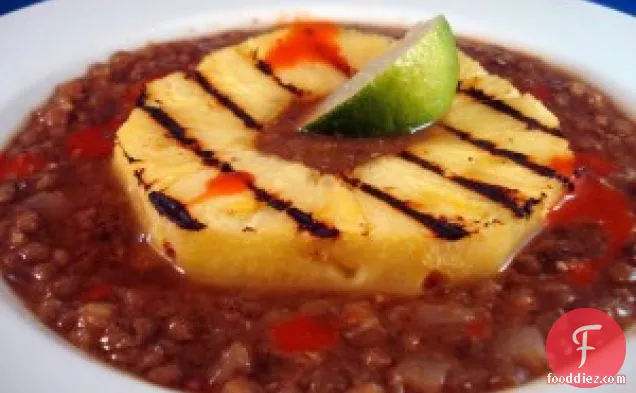 Ancho-lentil Soup With Grilled Pineapple