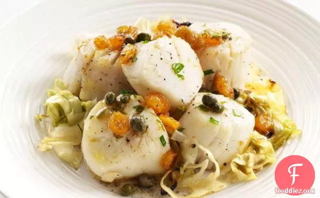 Scallops with Cabbage and Capers