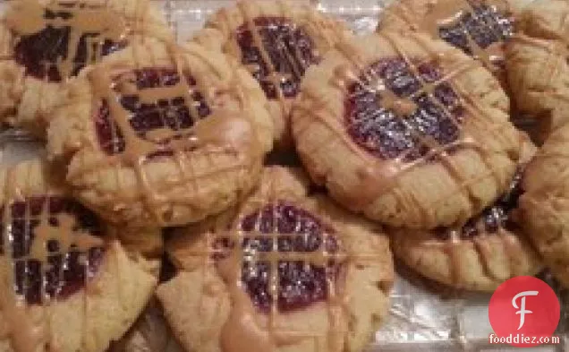 Peanut Butter and Jelly Thumbprint Shortbread Cookies