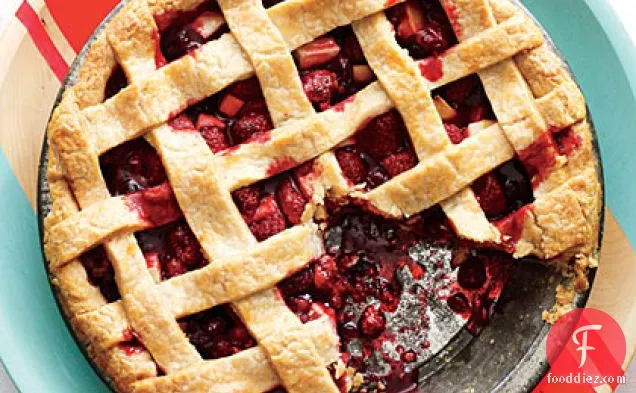 Lattice-Topped Cranberry-Raspberry Pie