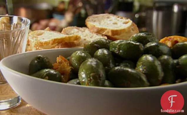 Marinated Olives with Rosemary, Red Chili, Orange and Paprika