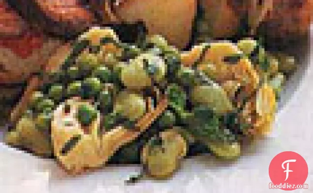 Artichoke, Lima Bean and Pea Salad