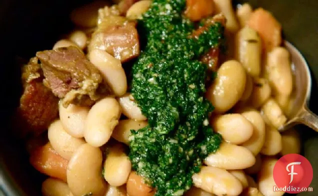 Lima Bean & Ham Stew With Parsley-rosemary Pistou