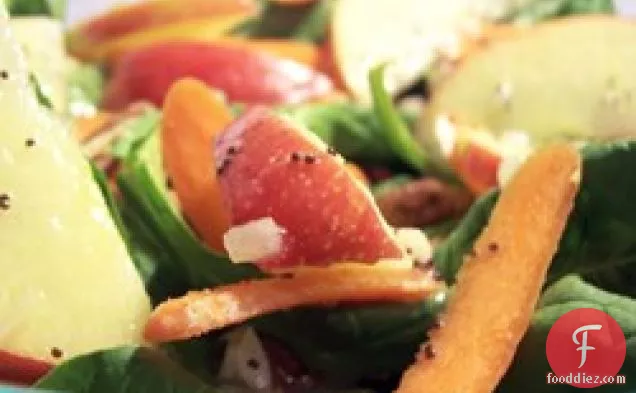 Apple, Pecan, Cranberry, and Avocado Spinach Salad with Balsamic Dressing