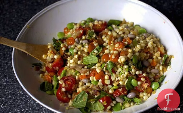 Summer Succotash With Bacon And Croutons