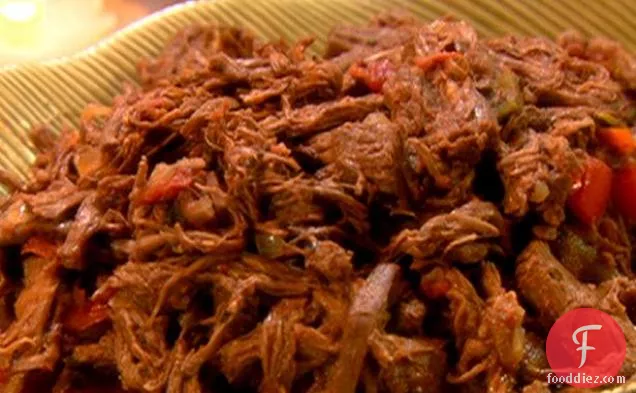 Shredded Steak with Peppers, Onions and Tomatoes (Ropa Vieja)