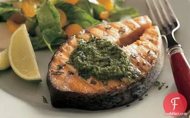 Spicy Herb-Grilled Salmon Steaks
