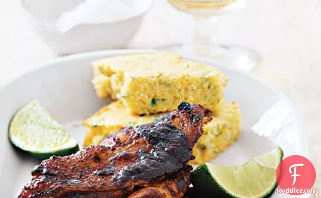 Jerk Chicken with Corn Bread