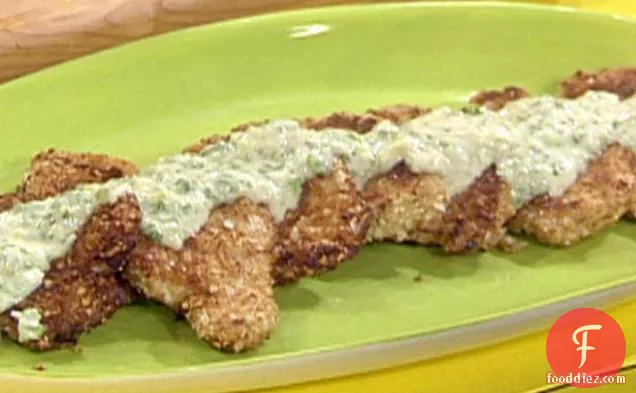 Almond Crusted Chicken Cutlets with Scallion Beurre Blanc