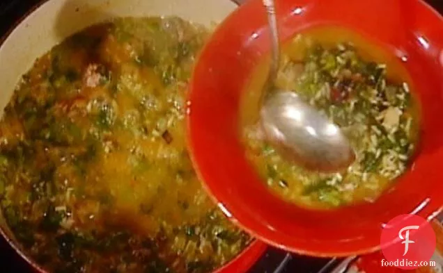 चावल और मांस का सूप: Minestra di Riso ई Luganica