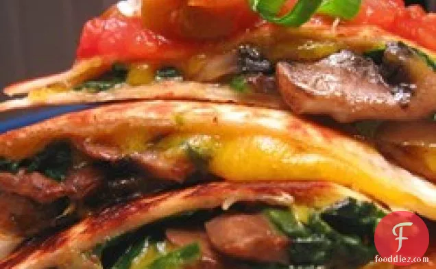 Spinach and Mushroom Quesadillas