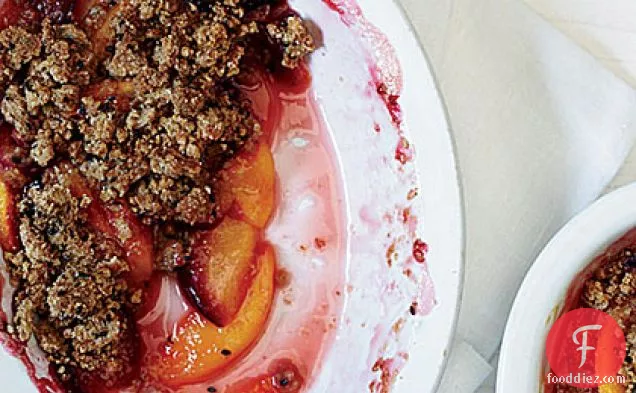 Peaches and Plums with Sesame Crumble