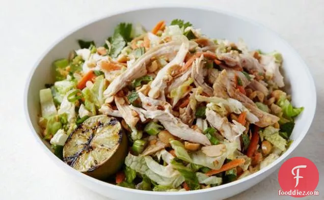 Chinese Chicken Salad with Red Chile Peanut Dressing