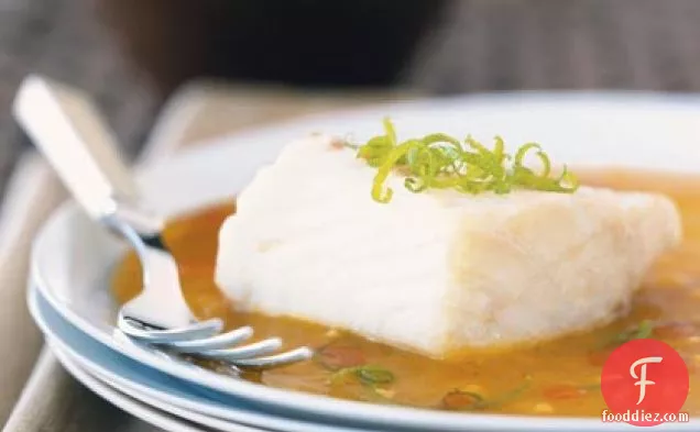 Halibut Steamed with Ginger, Orange, and Lime