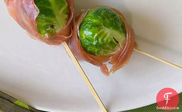 Brussels Sprout and Prosciutto Skewers