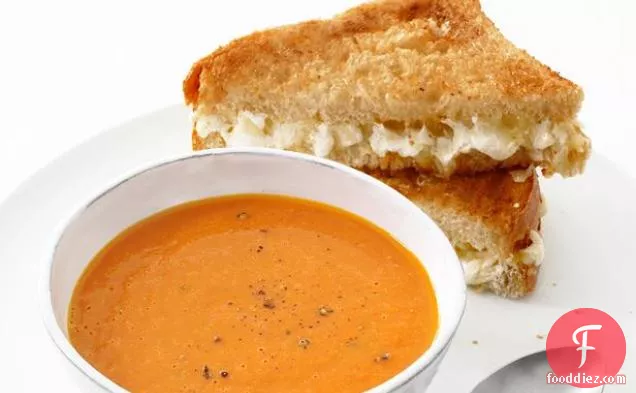 Triple Grilled Cheese With Tomato Soup
