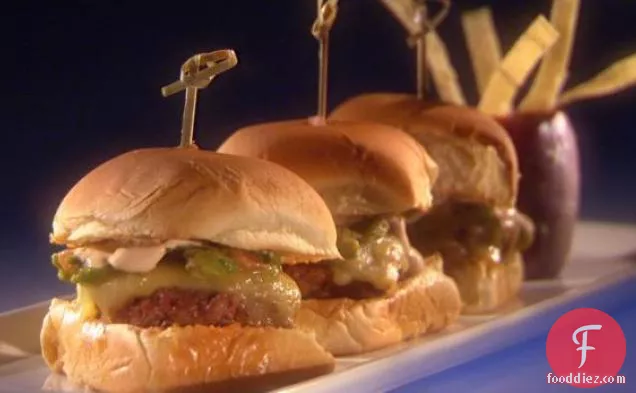 Great American Southwest Sliders with Prickly Pear and Grilled Avocado Salsa