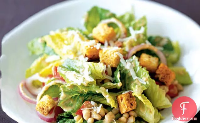 Creamy Caesar Salad with White Beans