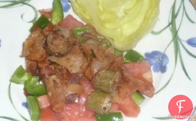Bacon, Tomato & Fried Okra Salad