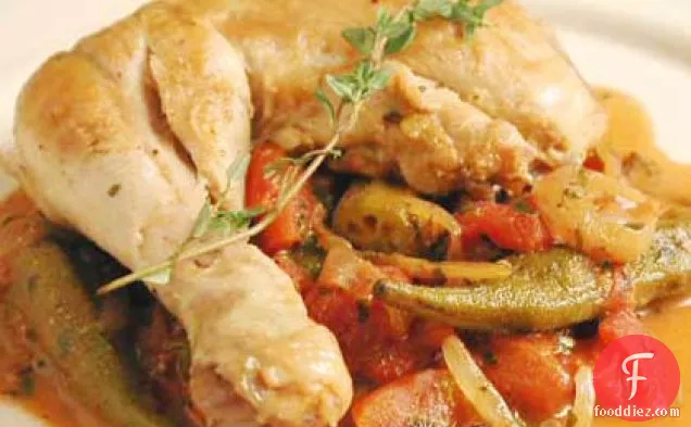 Stewed Chicken with Okra and Tomatoes