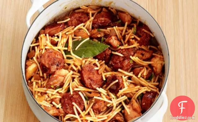 Spanish-Style Noodles with Chicken and Sausage