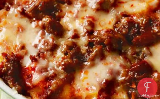 चोरिज़ो और मकई की खिचड़ी Lasagna