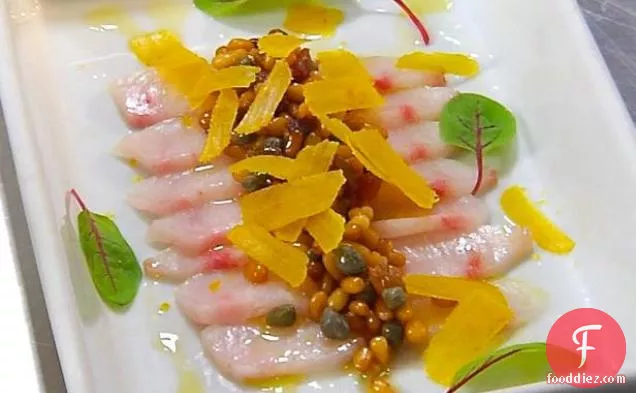 Cured Cobia with Toasted Pine Nut Relish