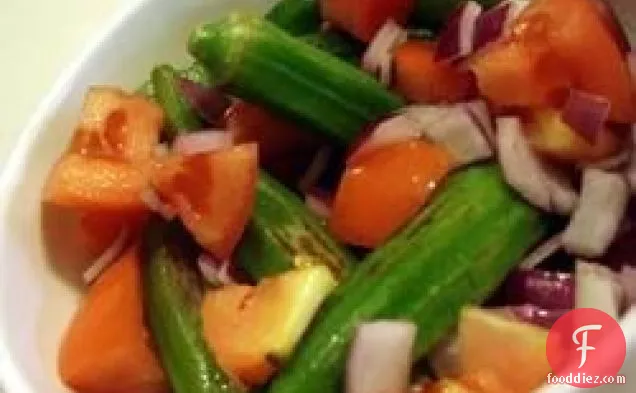 Grilled Okra Salad