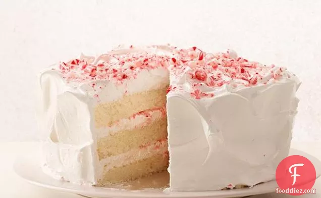 Peppermint Layer Cake with Candy Cane Frosting