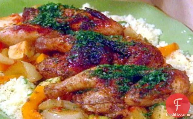 Moroccan-Style Roast Cornish Hens with Vegetables