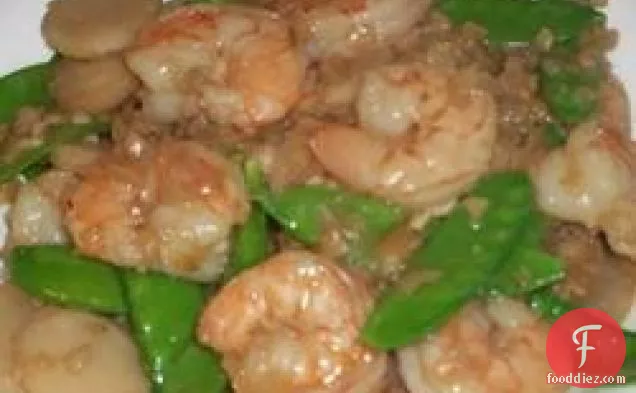 Shrimp with Ginger and Snow Peas