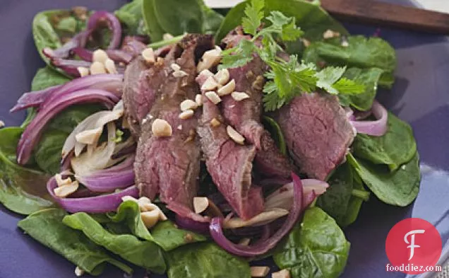 Grilled Asian Steak and Spinach Salad