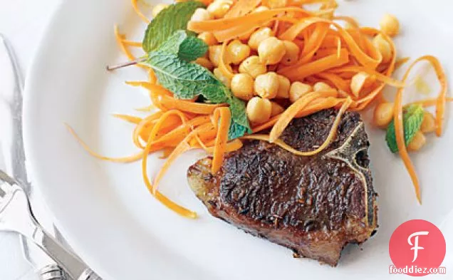 Spiced Lamb Chops with Chickpeas