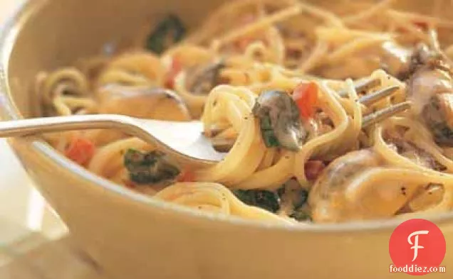 Pasta with Mussels and Monterey Jack