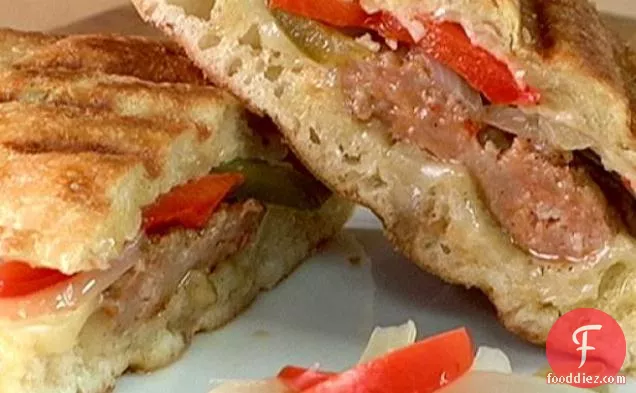 Hot Italian Sausage Panini with Pickled Peppers