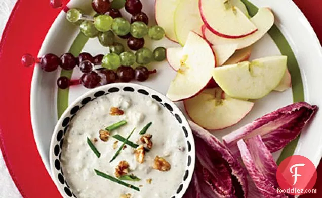 Blue-Cheese-and-Walnut Dip with Waldorf Crudités