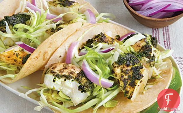 Chimichurri Halibut Tacos