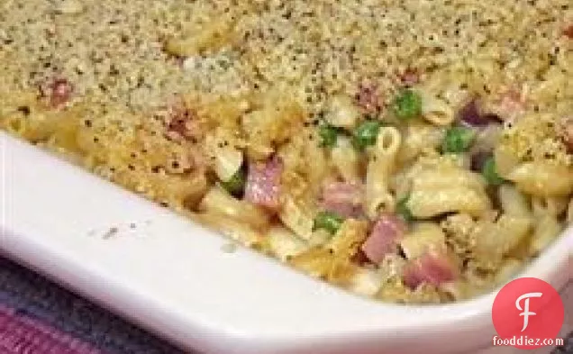 Macaroni and Cheese with Ham, Peas and Shallots