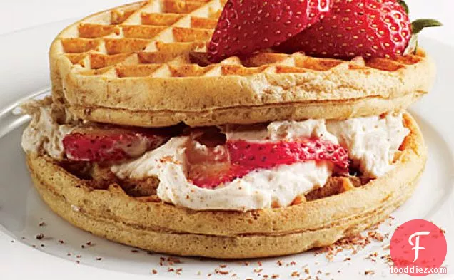 Strawberry Cream Cheese Waffle Sandwiches