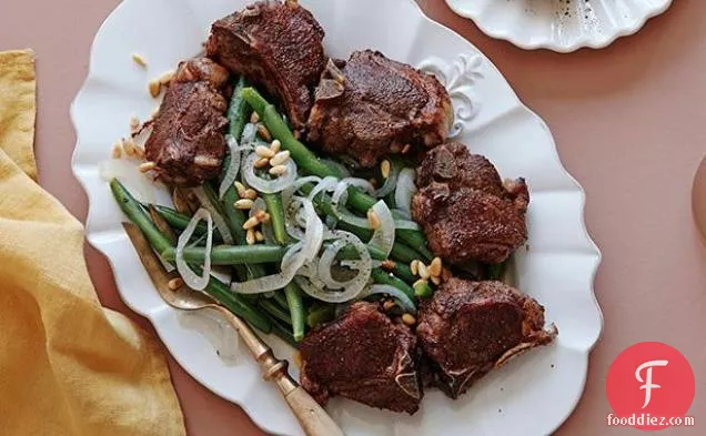 Spice Rubbed Lamb Chops with Green Beans