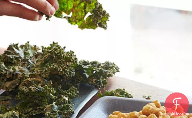 Kale Chips with Almond Butter and Miso