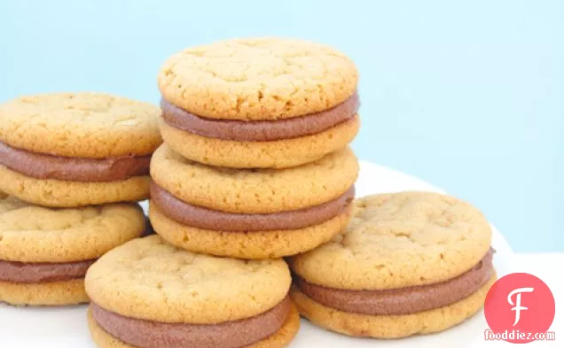Peanut Butter Sandwich Cookies With Milk Chocolate Filling