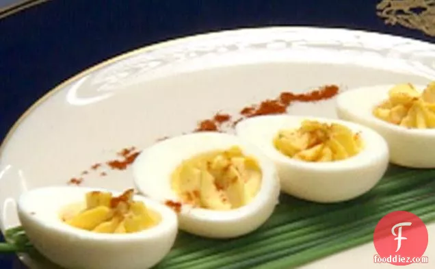 Deviled Eggs with Apple Compote