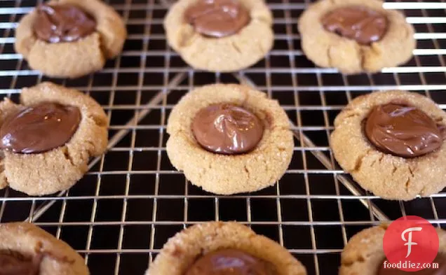 Peanut Butter-nutella Thumbprint Cookies