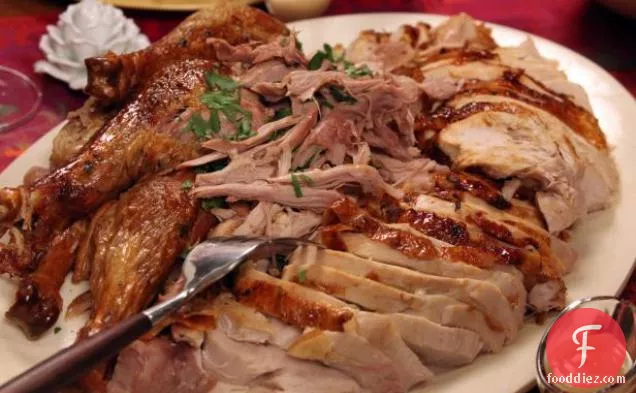 Brined Rosemary Crusted Turkey with Pan Gravy