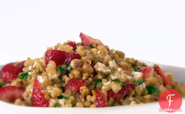 Wheat Berries with Strawberries and Goat Cheese